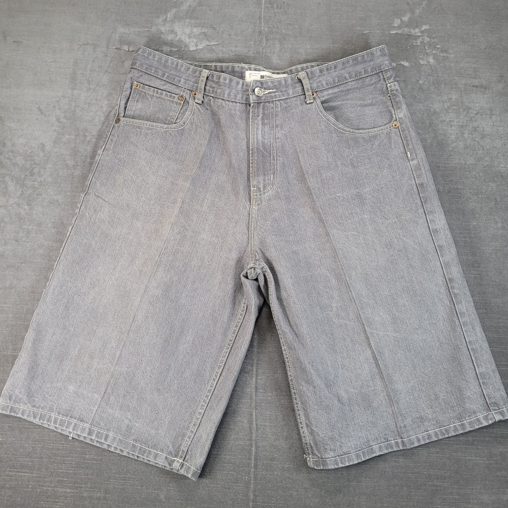 PJ Mark Y2K Mens Gray Denim Shorts Size 38 Baggy Loose Skater Hip Hop‎ Vintage